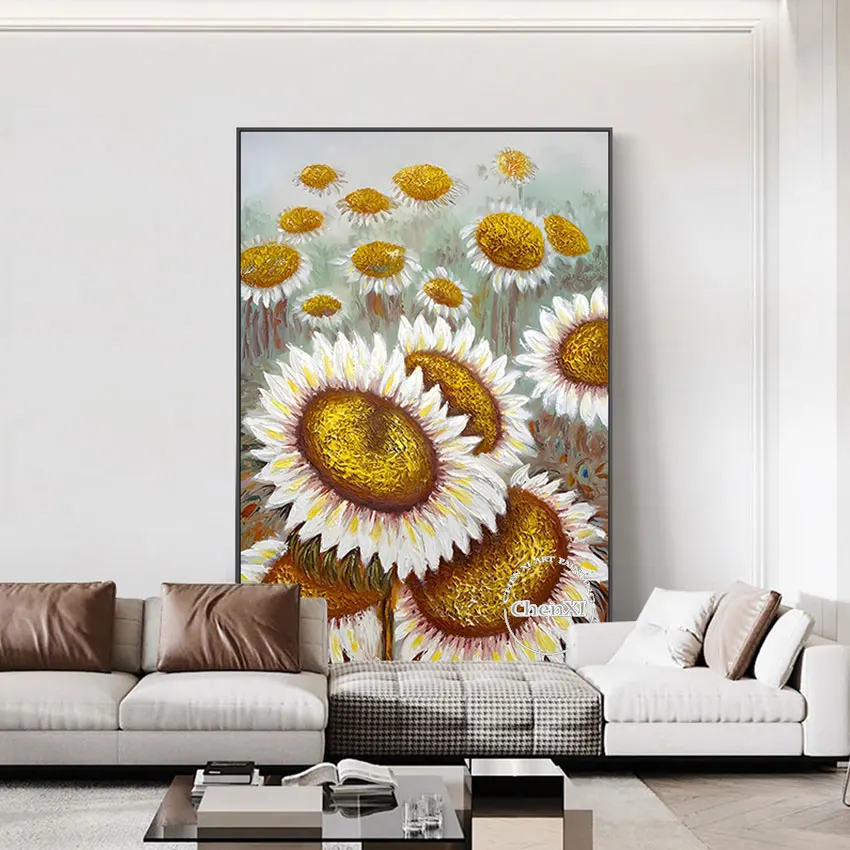 

Sunflowers Oil Painting Canvas Handmade Flowers Picture Paintings Wall Art Unframed New Arrival Artwork Murals Hot Selling