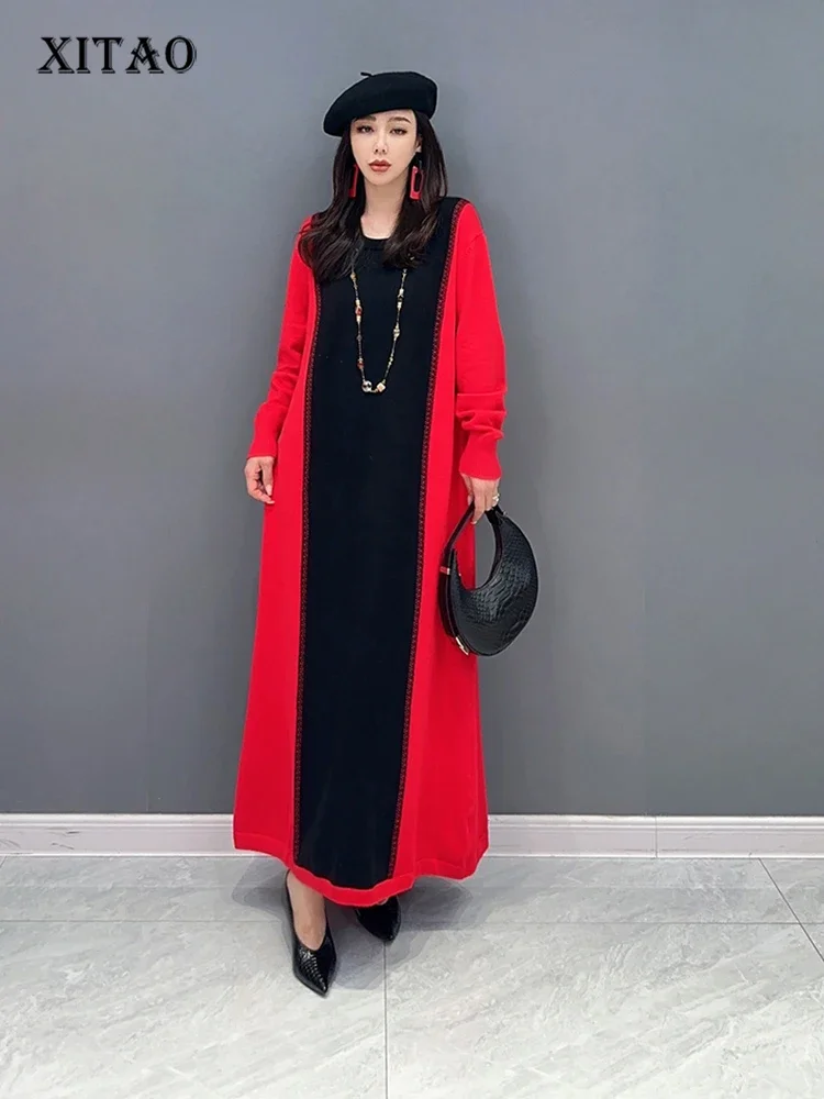 XITAO Contrast Color Knitting Patchwork Dresses O-neck Pullover Ankle-length 2023 Autumn New Slimming All Match Dress ZZ0043
XITAO Contrast Color Knitting Patchwork Dresses O-neck Pullover Ankle-length 2023 Autumn New Slimming All Match Dress ZZ0043