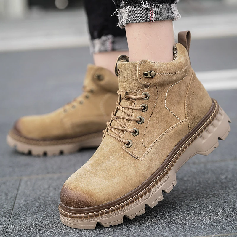 Spring High Top Casual Men Shoes Footwear Breathable Genuine Leather Ankle Booties Hiking Camping Outdoor Male Work Safety Boots
Spring High Top Casual Men Shoes Footwear Breathable Genuine Leather Ankle Booties Hiking Camping Outdoor Male Work Safety Boots