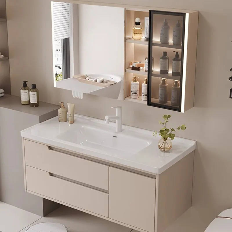 

Large Modern Bathroom Cabinet Vanity Lighting Accessories Storage Bathroom Cabinet Mirror White Meuble Salles De Bain Furniture