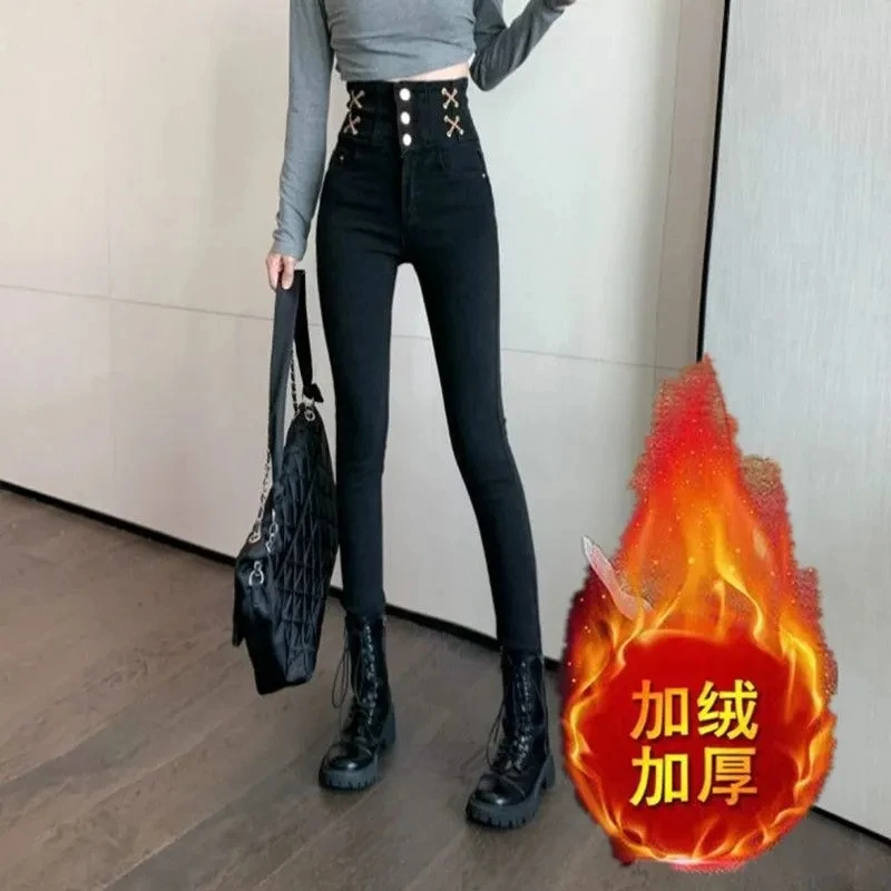 Women Fall Winter High Waist Tight Fitting Slim Button Decoration Stretch Black Pencil Pants Ladies Leggings Pantalones De Mujer
Women Fall Winter High Waist Tight Fitting Slim Button Decoration Stretch Black Pencil Pants Ladies Leggings Pantalones De Mujer
