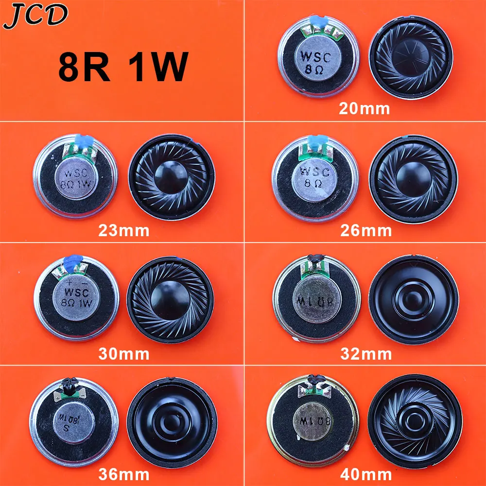 JCD 2pieces Ultra-thin Horn Speaker 8R 1W 1 watt 8 ohm Diameter 20mm 23mm 26mm 30mm 32mm 36mm 40m Loudspeaker
JCD 2pieces Ultra-thin Horn Speaker 8R 1W 1 watt 8 ohm Diameter 20mm 23mm 26mm 30mm 32mm 36mm 40m Loudspeaker