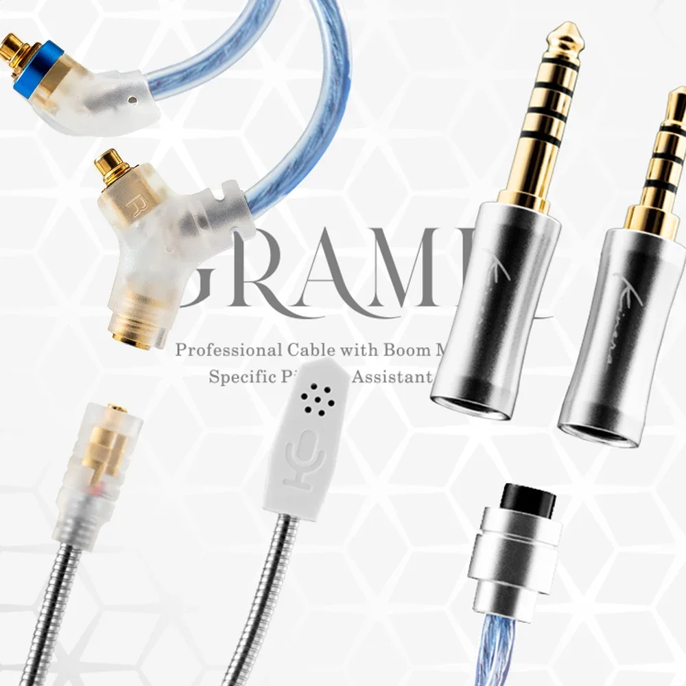 Kinera Grammr Modular Headphone Audio Wired Microphone (3.5mm+4.4mm) OFC Silver 0.78 2-inch/MMCX Connector
Kinera Grammr Modular Headphone Audio Wired Microphone (3.5mm+4.4mm) OFC Silver 0.78 2-inch/MMCX Connector