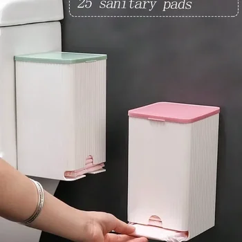 벽걸이형 위생 냅킨 보관함, 방진 티슈 및 면봉 보관함, 욕실 정리함 액세서리 상품 이미지