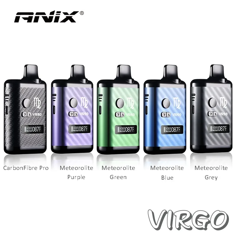 

Genuine Dry Herb Vaporizer ANIX VIRGO Herbal Vape Temperature Control Tobacco Vape Pen 1300mah Battery OLED Screen E-cigarette