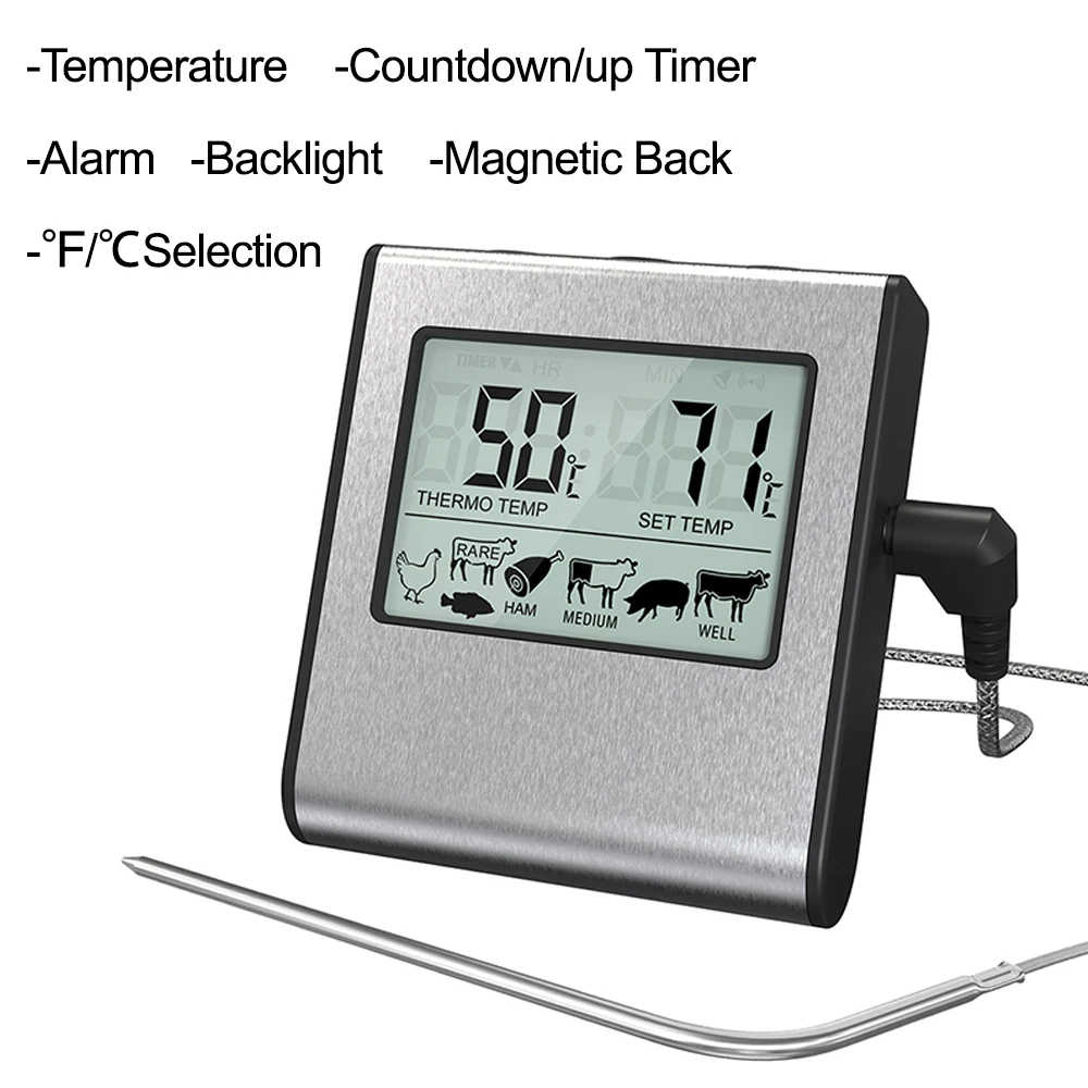 

Digital Chef Thermometer Pastry Cooking Grill Thermometer for Oven °C/°F Conversion LCD Display Kitchen Meat BBQ Thermometer