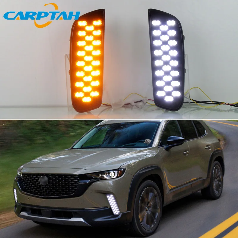 For Mazda CX-50 2022 2023 Dynamic Turn Signal Waterproof ABS Car DRL 12V LED Daytime Running Light LED Fog Lamp Decoration
For Mazda CX-50 2022 2023 Dynamic Turn Signal Waterproof ABS Car DRL 12V LED Daytime Running Light LED Fog Lamp Decoration