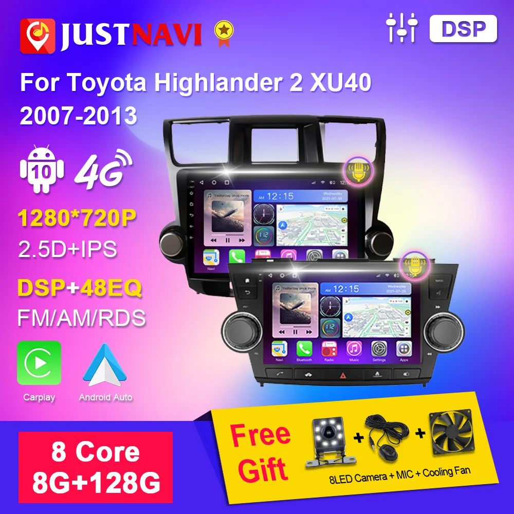 Автомагнитола JUSTNAVI для Toyota Highlander 2 XU40 2007-2013 Android 10, мультимедийная система Carplay, стерео видео GPS DSP Navi Player
Автомагнитола JUSTNAVI для Toyota Highlander 2 XU40 2007-2013 Android 10, мультимедийная система Carplay, стерео видео GPS DSP Navi Player