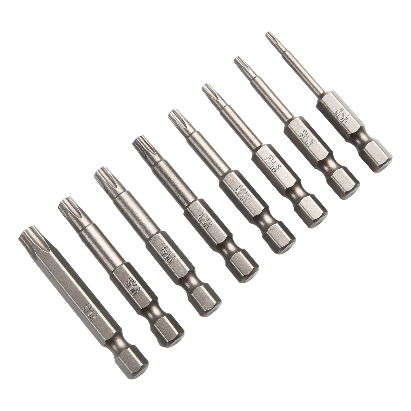 8Pcs 50mm 1/4 Hex Shank Magnetic Five-point Torx Screwdriver Bits Set T8-T40 Perforated Screwdriver Head Hand Tool
8Pcs 50mm 1/4 Hex Shank Magnetic Five-point Torx Screwdriver Bits Set T8-T40 Perforated Screwdriver Head Hand Tool