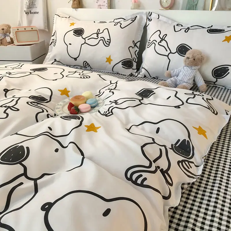 Snoopy Four-Piece Bed (Sheet Quilt Cover Pillow Case )Washed Cotton Dormitory Single Bed Linings Kawaii Anime Toy for Kids Gift
Snoopy Four-Piece Bed (Sheet Quilt Cover Pillow Case )Washed Cotton Dormitory Single Bed Linings Kawaii Anime Toy for Kids Gift