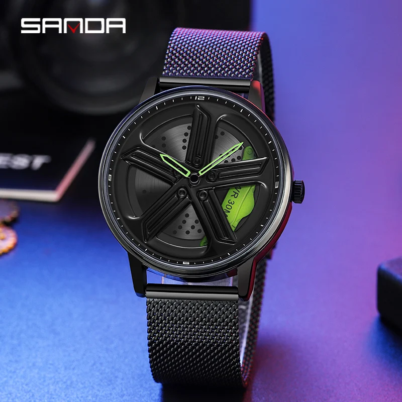 Hot Sell Men's Watches 360 Rotating Car Hub Dial Design High Quality Movement Stainless Waterproof Quartz Wristwatch For Male
Hot Sell Men's Watches 360 Rotating Car Hub Dial Design High Quality Movement Stainless Waterproof Quartz Wristwatch For Male