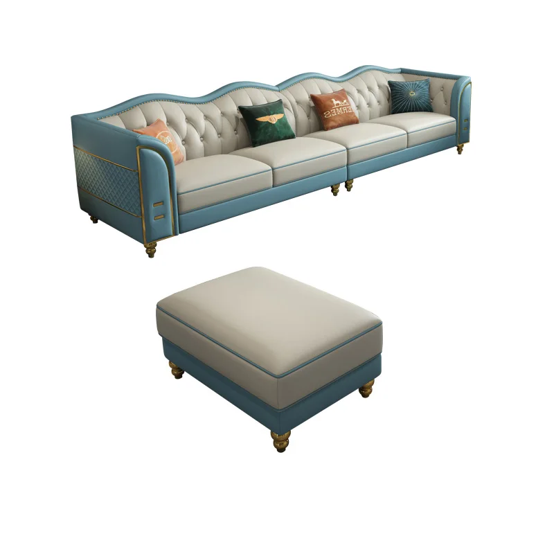 Four-Seat Combination Furniture Luxury Leather Sofa Modern Living Room Furniture
Four-Seat Combination Furniture Luxury Leather Sofa Modern Living Room Furniture