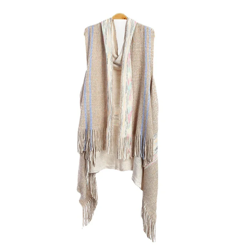 Autumn Winter Imitation Cashmere Tassel Shawl Scarf Women Dual-use Cardigan Fashion Street Poncho Lady Capes Beige Cloaks
Autumn Winter Imitation Cashmere Tassel Shawl Scarf Women Dual-use Cardigan Fashion Street Poncho Lady Capes Beige Cloaks