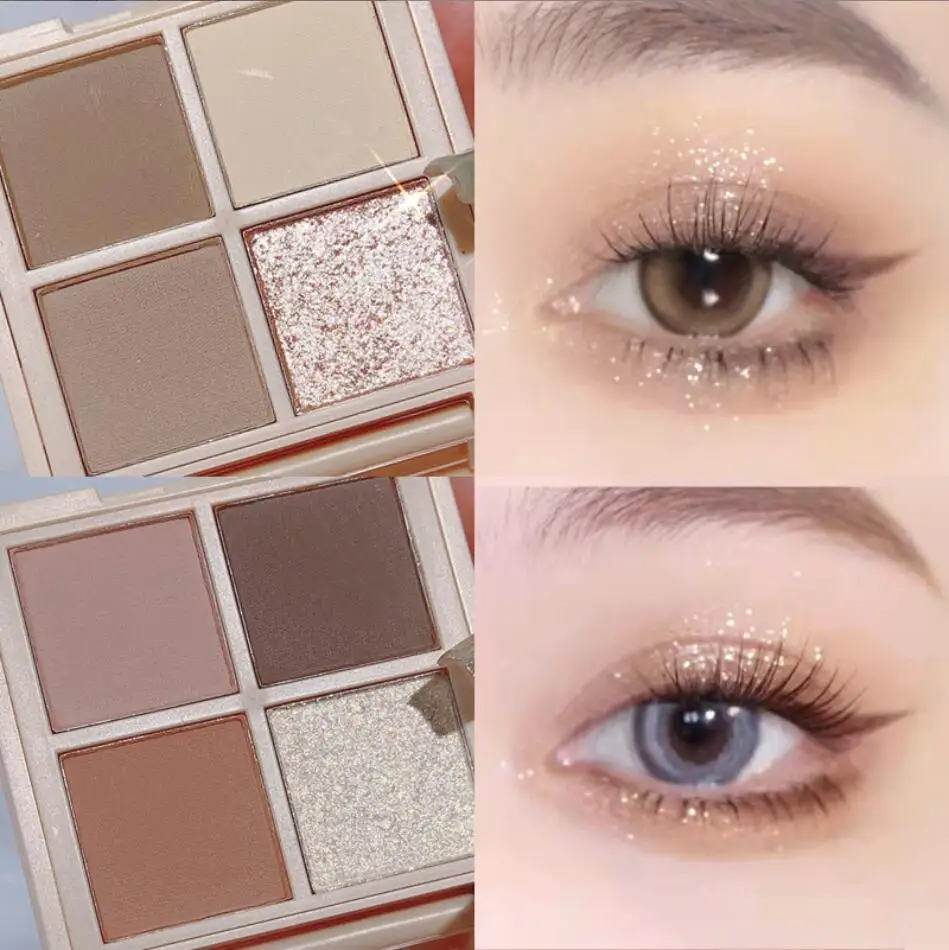 Bright Daylight 4 Colors Eyeshadow Palette Glitter Matte Eye shadow Shiny Shading Powder Soft Pink Peach Color Highlight T2248
Bright Daylight 4 Colors Eyeshadow Palette Glitter Matte Eye shadow Shiny Shading Powder Soft Pink Peach Color Highlight T2248