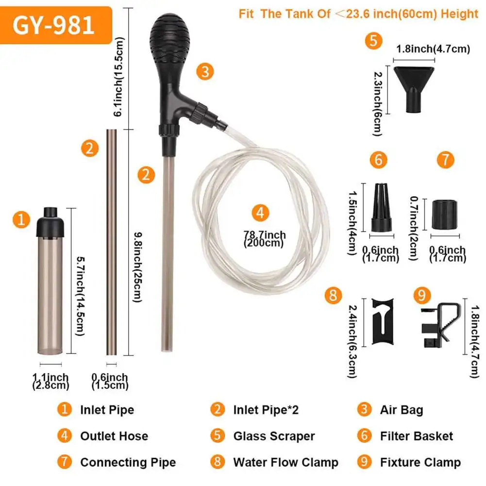 Fish Tank Water Changer With Lengthened Hose Aquarium Siphon Vacuum Cleaner Aquarium Cleaning Tool For Water Changing
Fish Tank Water Changer With Lengthened Hose Aquarium Siphon Vacuum Cleaner Aquarium Cleaning Tool For Water Changing