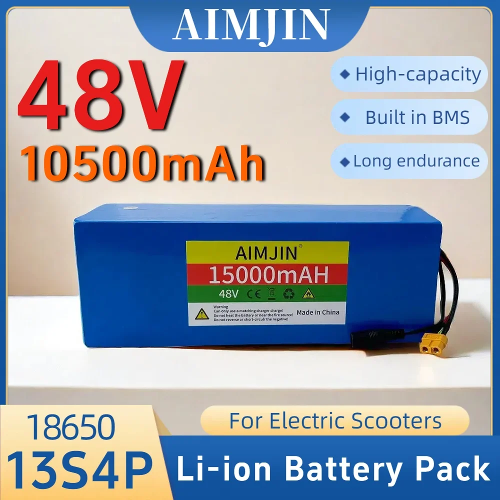 18650 13S4P 48V 15000mAh Lithium-ion Battery Pack Built in BMS For Electric Scooter Bicycle Replacement Battery
18650 13S4P 48V 15000mAh Lithium-ion Battery Pack Built in BMS For Electric Scooter Bicycle Replacement Battery