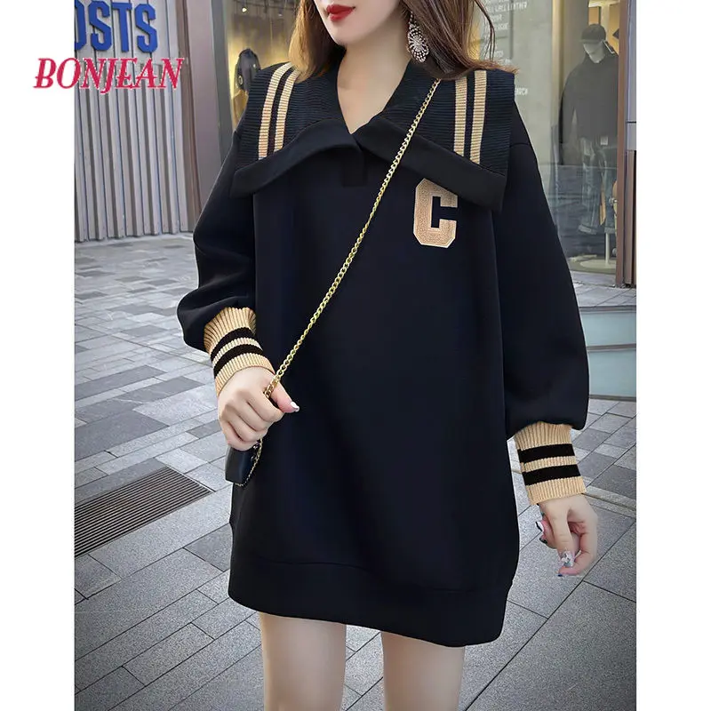 Autumn/Winter Doll Neck Over Hip Sweater Medium Length 4XL Extra Large 150kg Letter Printed Dress
Autumn/Winter Doll Neck Over Hip Sweater Medium Length 4XL Extra Large 150kg Letter Printed Dress
