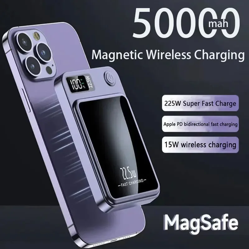 50000mAh Portable Macsafe Magnetic Power Bank Fast Wireless Charger For iphone 12 13 14 Pro Max External Auxiliary Battery Pack
50000mAh Portable Macsafe Magnetic Power Bank Fast Wireless Charger For iphone 12 13 14 Pro Max External Auxiliary Battery Pack