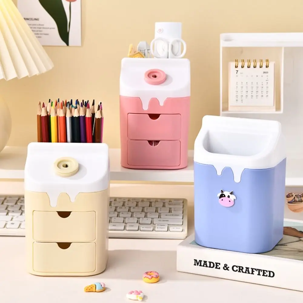 With Pencil Sharpener Drawer Pen Holder Cabinet Drawer Desk Storage Multi Grid Pen Holder Milk Carton Shaped Desktop Organizer
With Pencil Sharpener Drawer Pen Holder Cabinet Drawer Desk Storage Multi Grid Pen Holder Milk Carton Shaped Desktop Organizer
