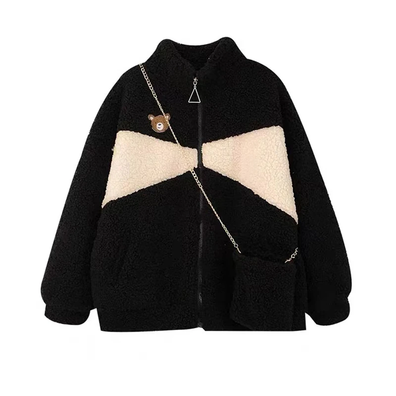 2023 Bear Plush Chain Thicken Sweatshirts Hoodies Women Autumn Winter Zipper Hoodie Patchwork Casual Coats Cashmere Tracksuits 
2023 Bear Plush Chain Thicken Sweatshirts Hoodies Women Autumn Winter Zipper Hoodie Patchwork Casual Coats Cashmere Tracksuits