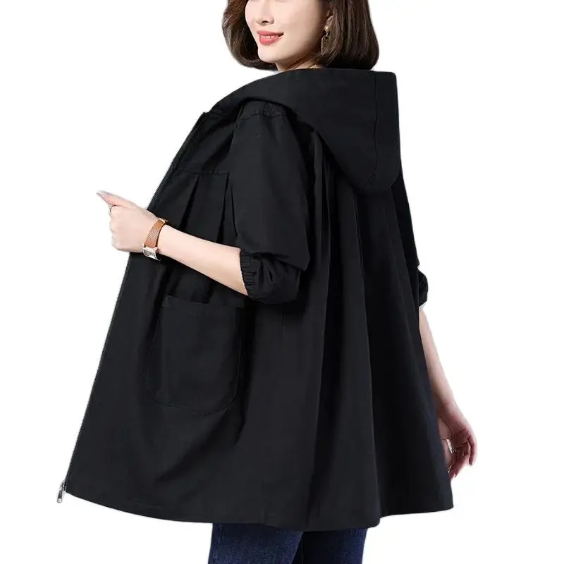 Casual Windbreaker Coat Women's Spring Autumn 2023 New Korean Version Loose Middle-Long Hooded Middle-Aged Mother Ladies Jacket
Casual Windbreaker Coat Women's Spring Autumn 2023 New Korean Version Loose Middle-Long Hooded Middle-Aged Mother Ladies Jacket