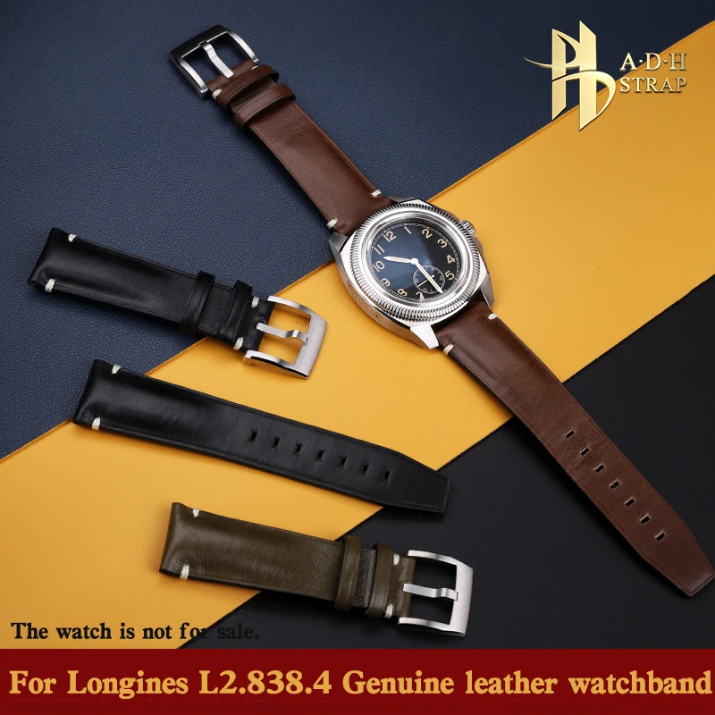 

Ремешок кожаный для мужских часов Longines, классический браслет из натуральной воловьей кожи, с пряжкой с язычком 22 мм, L2.838.4