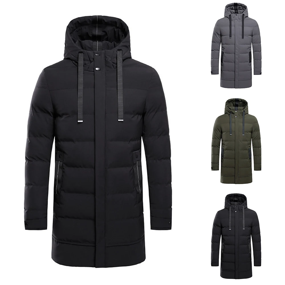 Mens Winter Warm Middle-Length Jacket Outwear Casual Hooded Thicken Parka Coats Overcoat Men Classic Windproof Outwear Outfits
Mens Winter Warm Middle-Length Jacket Outwear Casual Hooded Thicken Parka Coats Overcoat Men Classic Windproof Outwear Outfits