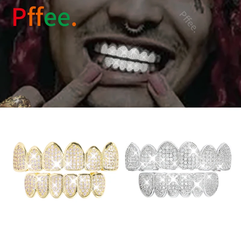 Pffee Silver 18K Gold Plated Teeth Grills Dental Rhinestones Rapper Jewelry HipHop Iced Out Tooth Grillz For Men Women
Pffee Silver 18K Gold Plated Teeth Grills Dental Rhinestones Rapper Jewelry HipHop Iced Out Tooth Grillz For Men Women
