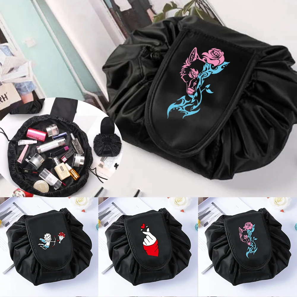 

Cosmetic Bag Makeup Organizer Case Drawstring Travel Lazy Toiletry Make Up Cosmetic Storage Pouch Bags for Women