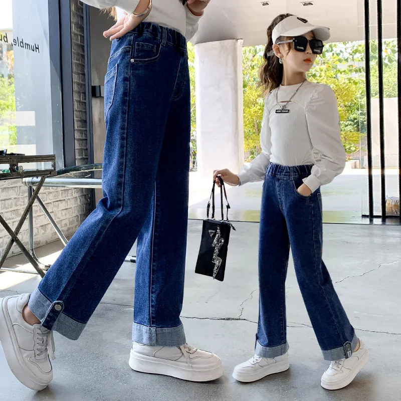 Girls Jeans Spring Fall Wide Leg Pants Kids Casual Straight Pants Teenager Denim Trousers Children Baggy Clothing 6 8 10 12 14 Y
Girls Jeans Spring Fall Wide Leg Pants Kids Casual Straight Pants Teenager Denim Trousers Children Baggy Clothing 6 8 10 12 14 Y