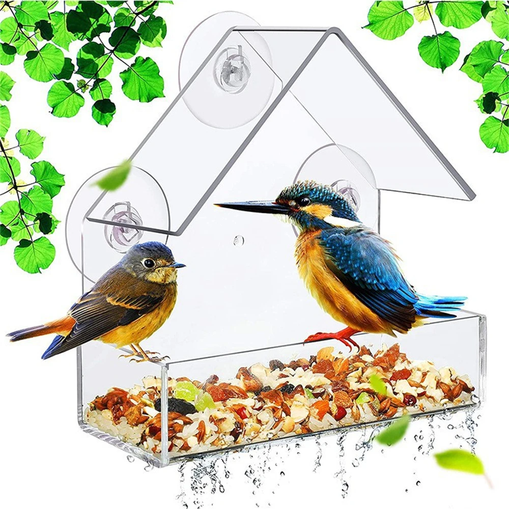 Bird House Type Feeder Acrylic Transparent Window Viewing Bird Feeders Tray Birdhouse Pet Water Feeder Adsorption Pet Feeder
Bird House Type Feeder Acrylic Transparent Window Viewing Bird Feeders Tray Birdhouse Pet Water Feeder Adsorption Pet Feeder