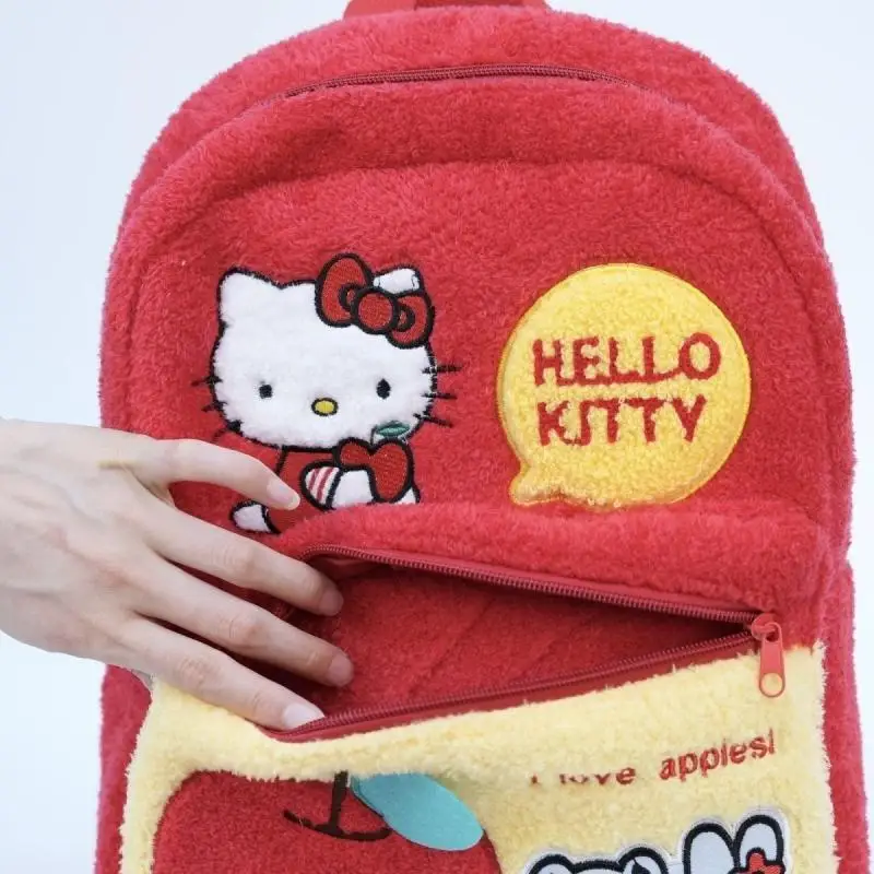 

Kawaii Anime Sanrio Hello Kitty Plush Backpack Sweet Girl Heart Storage Bag Cute Cartoon Schoolbag Christmas Gift Toys for Girls