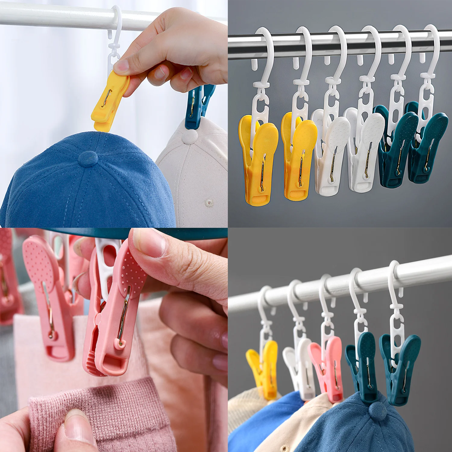 

Clothes Socks Hang Clip Hat Hanger Rotatable Durable Towels Pegs Sundries Hook Home Garden Laundry Storage Clip Closet Organizer