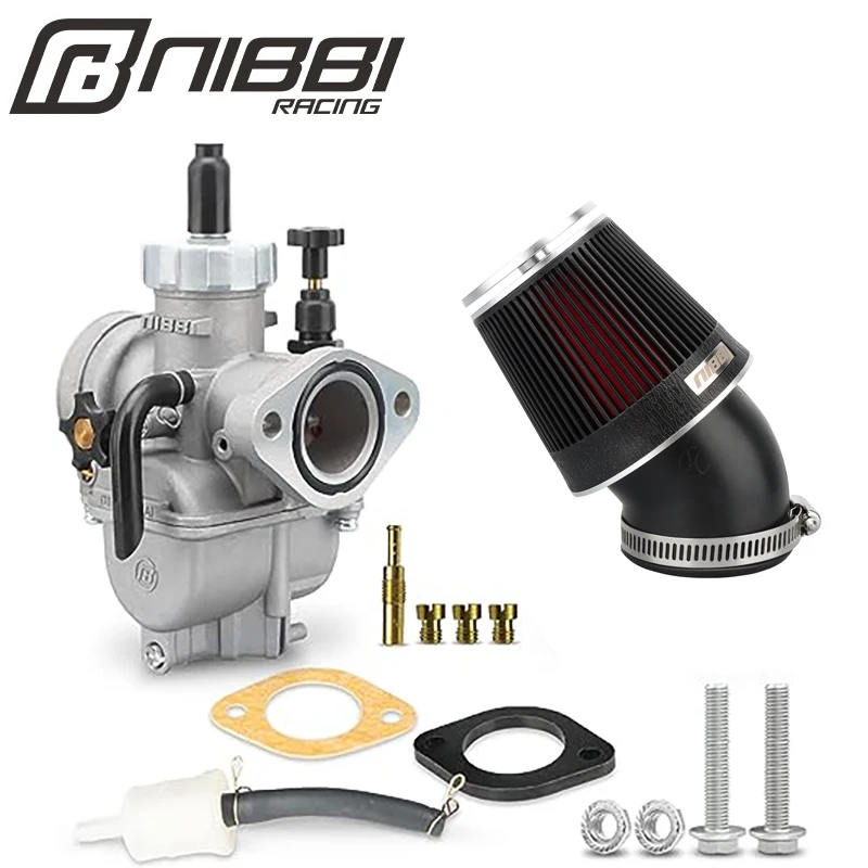 

NIBBI Motorcycle Carburetor With CNC Air Filter PE Flange 2T 4T Carburetor Kit With Carb Jets For Pit Dirt Bike Moto Accessories