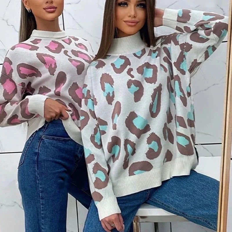 Women Loose Spotted Turtleneck Sweater Ladies Winter Long Sleeve Knitted Autumn Female Jumper Pullover Casual Sweaters Top
Women Loose Spotted Turtleneck Sweater Ladies Winter Long Sleeve Knitted Autumn Female Jumper Pullover Casual Sweaters Top