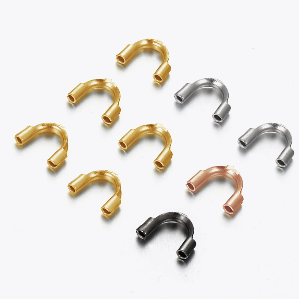 

20-30pcs Gold Color Stainless Steel U Shape Wire Protectors Wire Guard Guardian Loops Clasps Fastener for Jewelry Making DIY