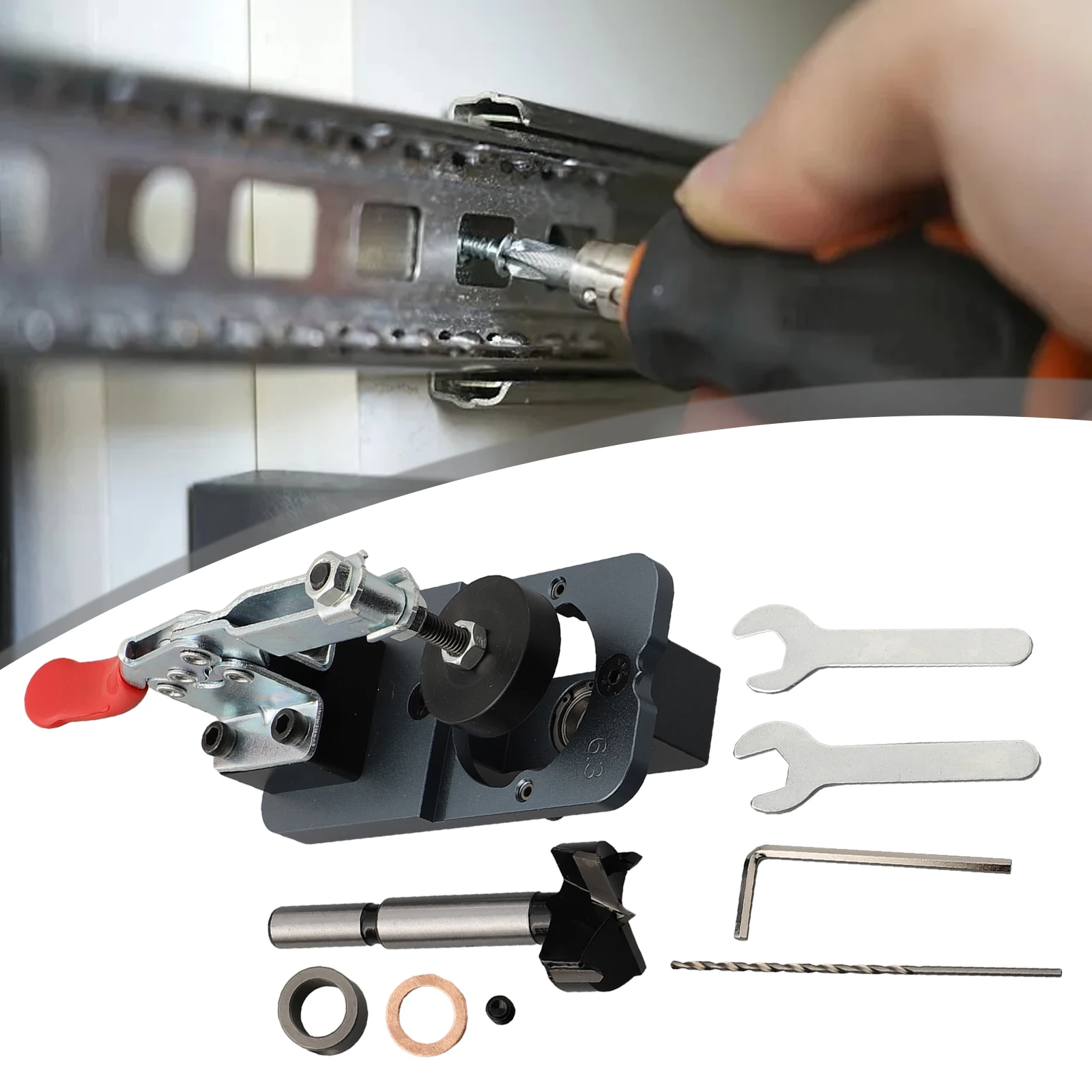1set 35mm Hinge Boring Jig Metal Woodworking Hole Drilling With Fixture Wrenches For Cabinet Cupboard Door Home DIY Tool Parts
1set 35mm Hinge Boring Jig Metal Woodworking Hole Drilling With Fixture Wrenches For Cabinet Cupboard Door Home DIY Tool Parts