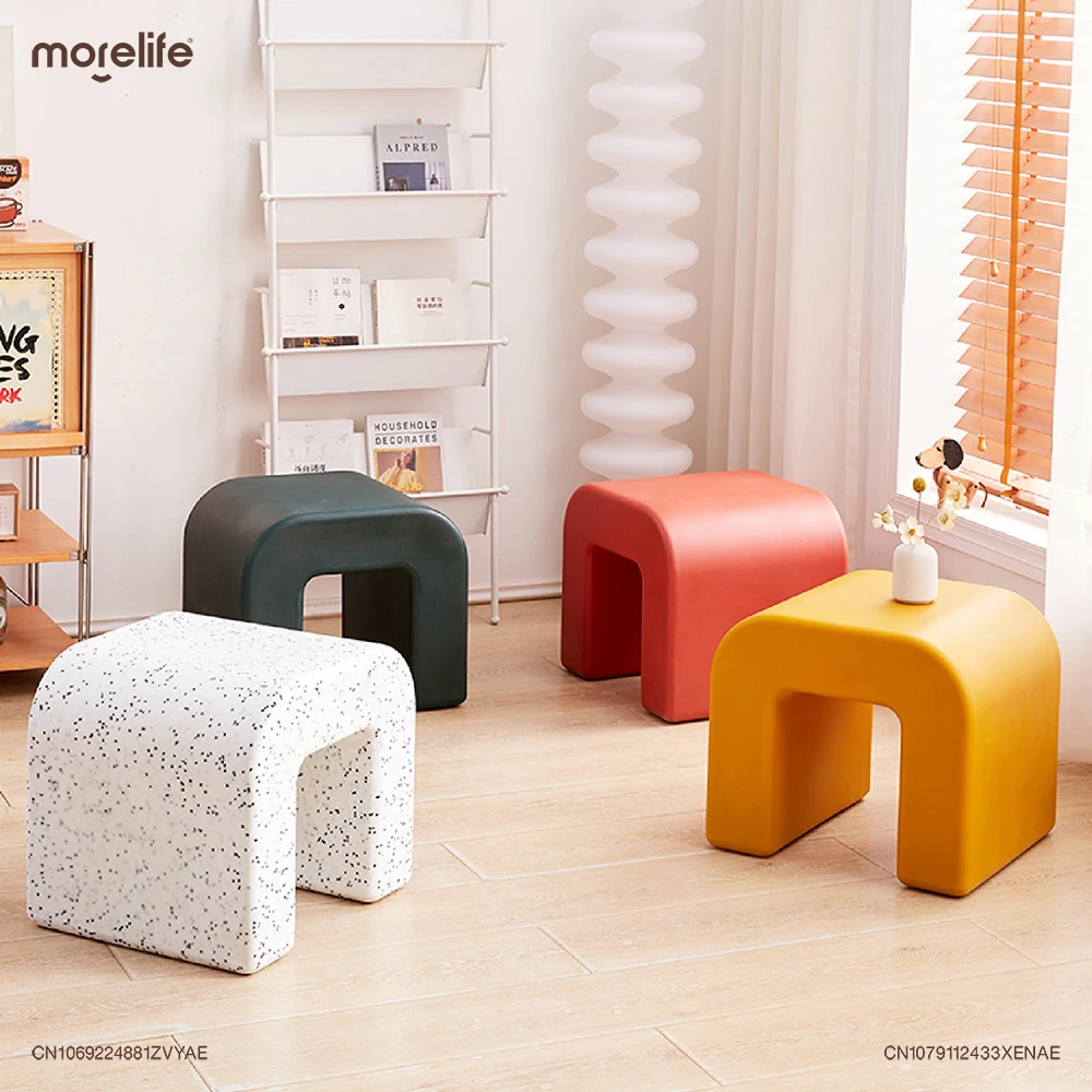 

Plastic Footstool Ottomans Household Shoe Changing Stool Small Stools Living Room Coffee Table Simple Modern Low Stool Furniture