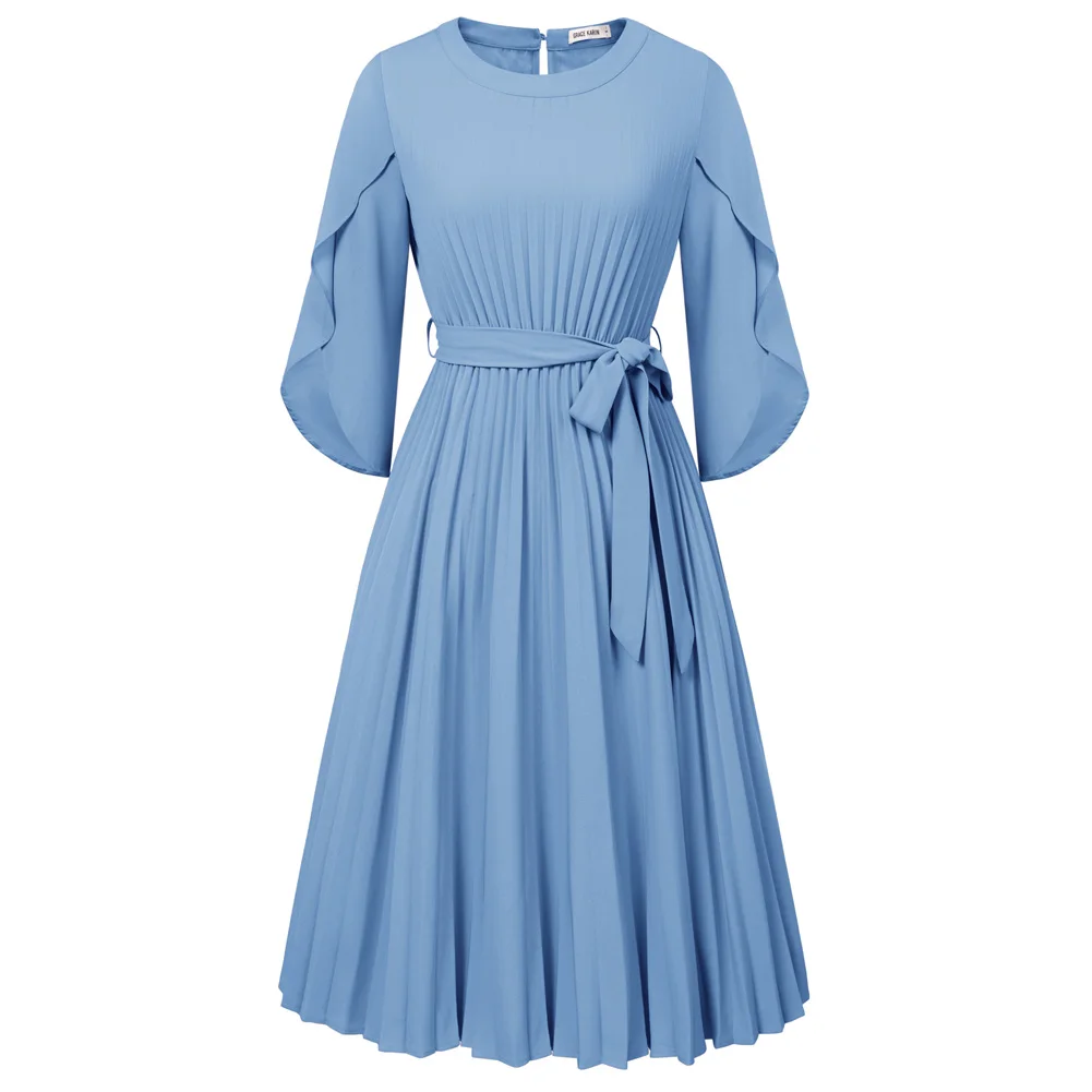 GK Women Pleated Midi Dress Casual 3/4 Petal Sleeve Elastic Waist A-Line Dress Pleated Ruffle Hem Midi Long Dresses A30
GK Women Pleated Midi Dress Casual 3/4 Petal Sleeve Elastic Waist A-Line Dress Pleated Ruffle Hem Midi Long Dresses A30