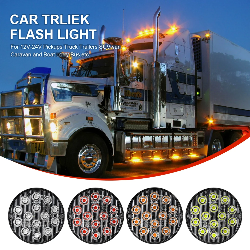 2pcs 3-inch Round LED Tail Light 14LED Flashing Warning Lamp Taillight Side Strobing Light Waterproof for Car Truck Trailer Ship
2pcs 3-inch Round LED Tail Light 14LED Flashing Warning Lamp Taillight Side Strobing Light Waterproof for Car Truck Trailer Ship