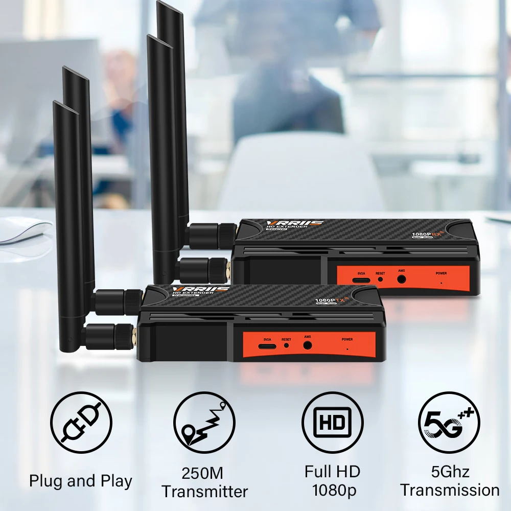 

1080P 200 м беспроводной HDMI передатчик приемник дисплей ключ беспроводной удлинитель AV адаптер для ноутбука ПК для ТВ проектора монитора