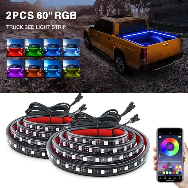 2Pcs Pickup Truck Bed Lighting 12v LED Lights for Vans RGB Car Truck Cargo Bed Light Kit Strip App Control for Cars SUVs Boats
2Pcs Pickup Truck Bed Lighting 12v LED Lights for Vans RGB Car Truck Cargo Bed Light Kit Strip App Control for Cars SUVs Boats