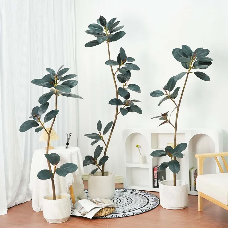 

Large Fake Plants Artificial Ficus Tree Potted Fake Magnolia Tree Tall Green Plant Bonsai for Home Room Office Wedding Decor