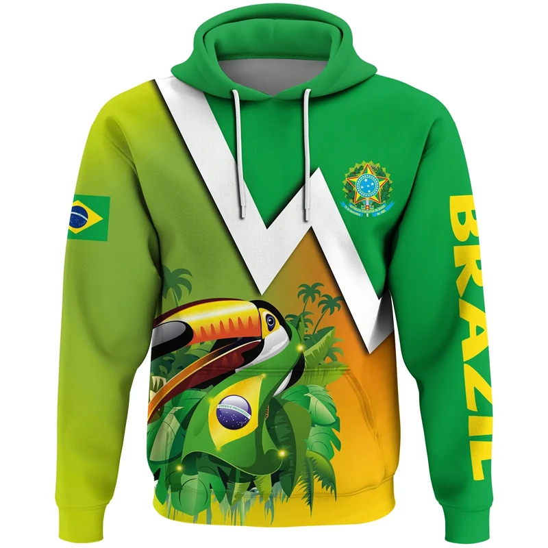 

Brazil Flag Map Graphic Sweatshirts Brazilian National Emblem Hoodies For Men Clothes Casual Male Hoody Sport Boy Pullovers Tops