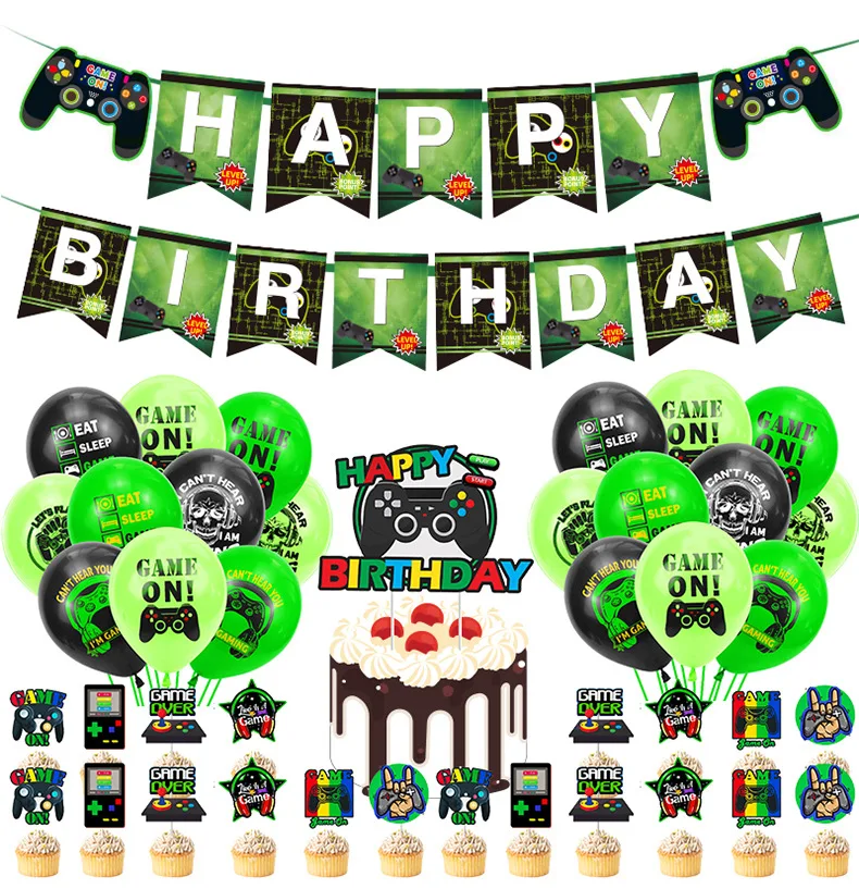 Game Theme Birthday Happy Party Supplies Decorative Balloon Set Alphabet Flag Cake Insert Latex Balloon Accessories decoration
Game Theme Birthday Happy Party Supplies Decorative Balloon Set Alphabet Flag Cake Insert Latex Balloon Accessories decoration
