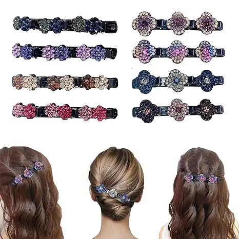Sparkling Crystal Stone Braided Hair Clips for Women,Rsvelte Braided Hair Clip with 3 Small Clips Multi Clip Hair Barrette
Sparkling Crystal Stone Braided Hair Clips for Women,Rsvelte Braided Hair Clip with 3 Small Clips Multi Clip Hair Barrette