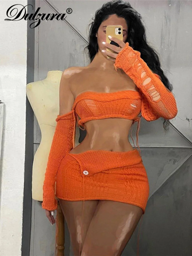 Dulzura Women Knitted Sexy Y2K Clothes 2 Pieces Long Sleeve Tube Tube Crop Top High Waist Bodycon Mini Skirt Matching Set Club
Dulzura Women Knitted Sexy Y2K Clothes 2 Pieces Long Sleeve Tube Tube Crop Top High Waist Bodycon Mini Skirt Matching Set Club