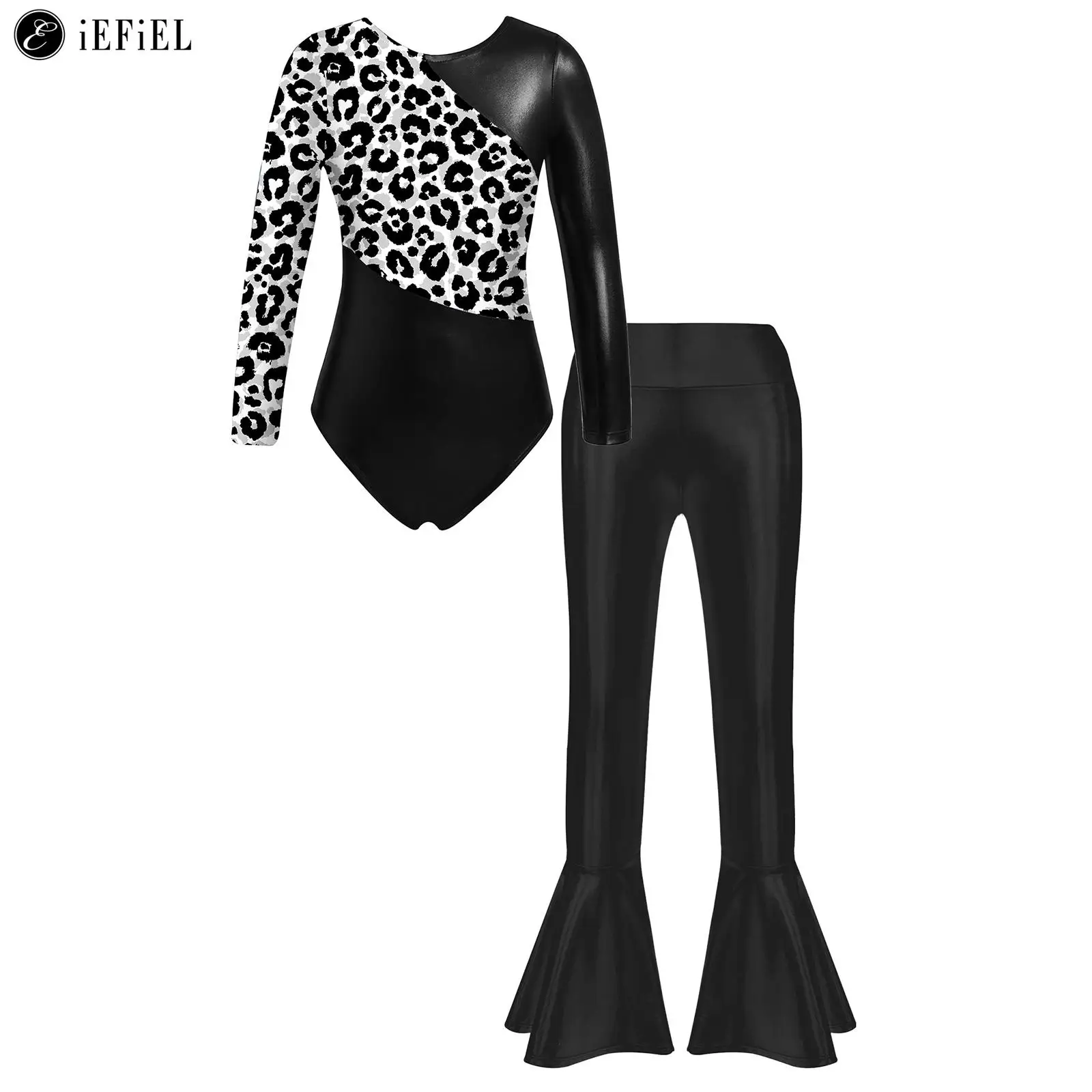 Kids Girls Shiny Metallic Jazz Dance Outfit Long Sleeve Bodysuit with Bell Bottom for Latin Hip Hop Dancing Stage Performance
Kids Girls Shiny Metallic Jazz Dance Outfit Long Sleeve Bodysuit with Bell Bottom for Latin Hip Hop Dancing Stage Performance