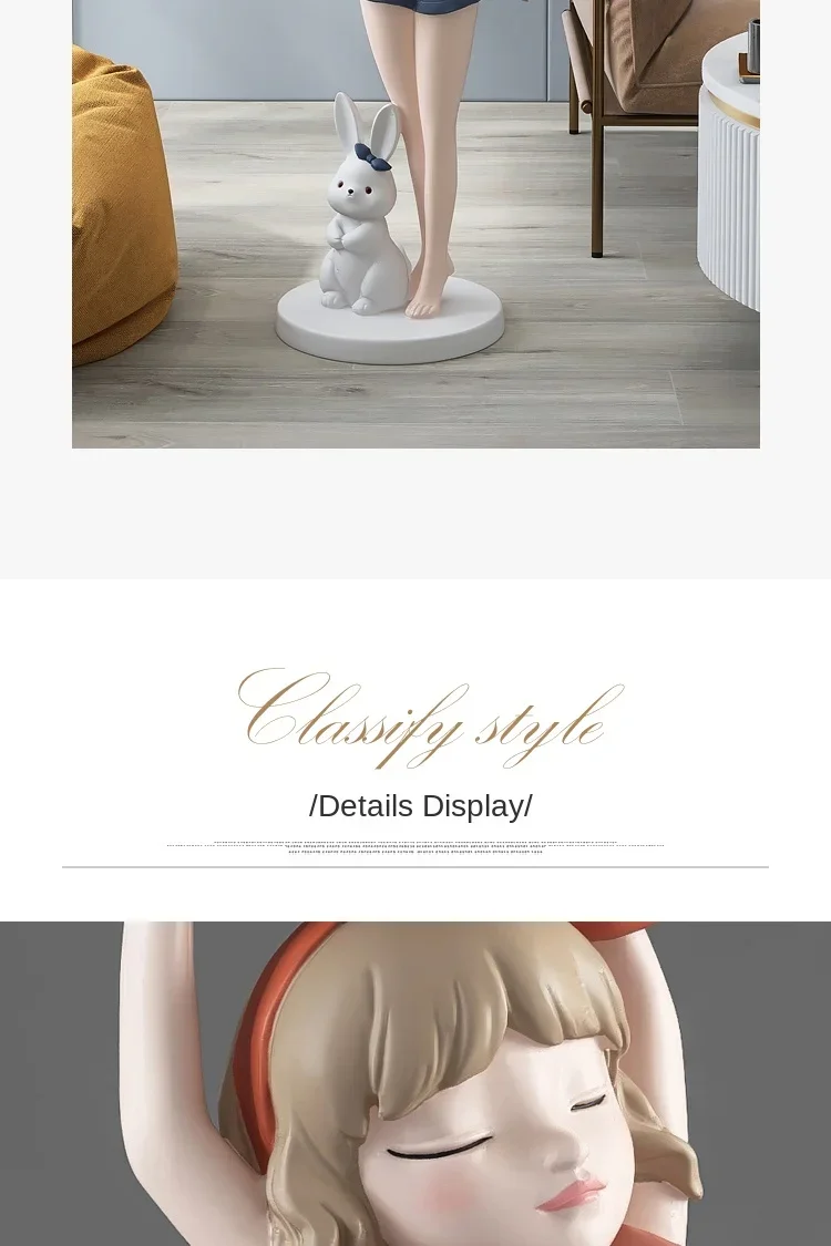 82cm Nordic Fashion Cartoon Girl Statue, Tray, Home Decoration, Gift, Interior Decoration, Large Living Room Decoration, Crafts 82cm Nordic Fashion Cartoon Girl Statue, Tray, Home Decoration, Gift, Interior Decoration, Large Living Room Decoration, Crafts