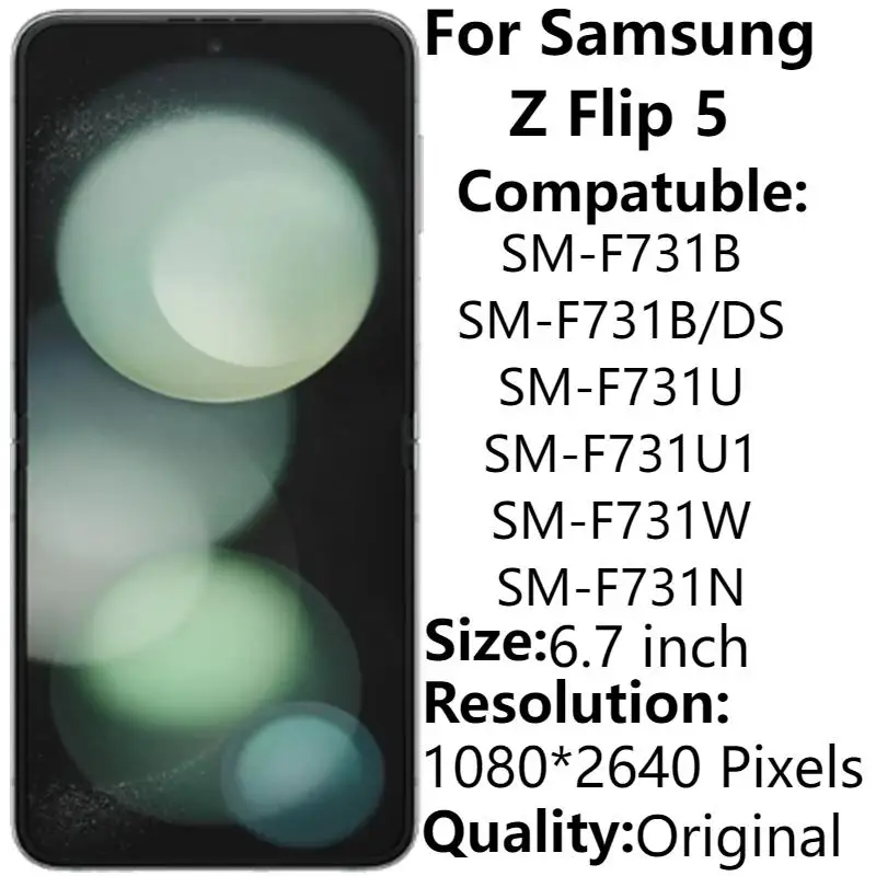 6.7"Original SM-F731B For Samsung Galaxy Z Flip 5 F731N F731U F731W LCD Display With Frame Touch Screen Digitizer Assembly Parts
6.7"Original SM-F731B For Samsung Galaxy Z Flip 5 F731N F731U F731W LCD Display With Frame Touch Screen Digitizer Assembly Parts